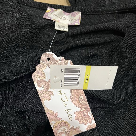 NWT Band Of The Free Black Slinky Cowl Neck Bodysuit Size Medium - Picture 6 of 6